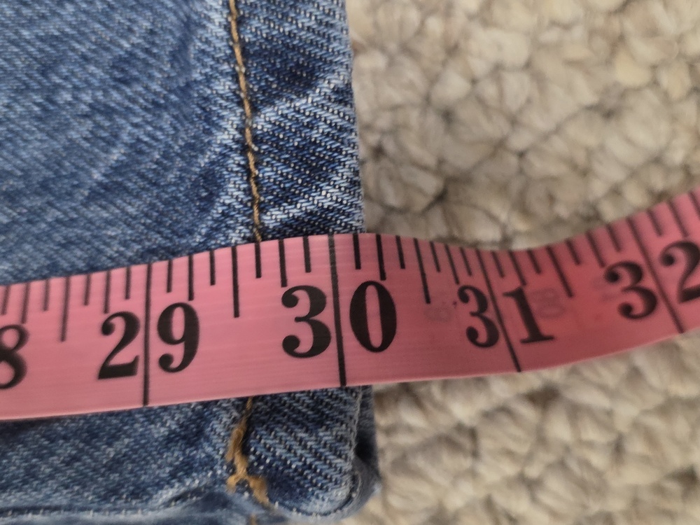 PRIMARK Wide Leg Mid Rise Jeans Two Tone Denim Side Stripe - Picture 12 of 16